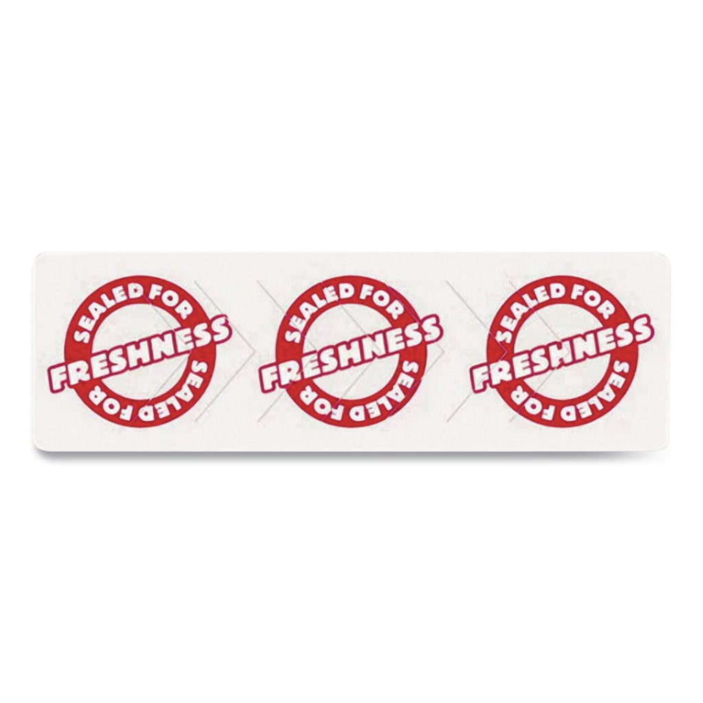 Tamper Seal Label, 1.88 x 6, Red/White, 500/Roll, 4 Rolls/Carton