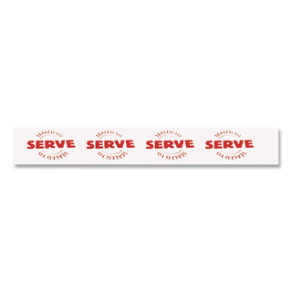 Tamper Seal Label, 0.75 x 7, Red/White, 500/Roll, 4 Rolls/Carton
