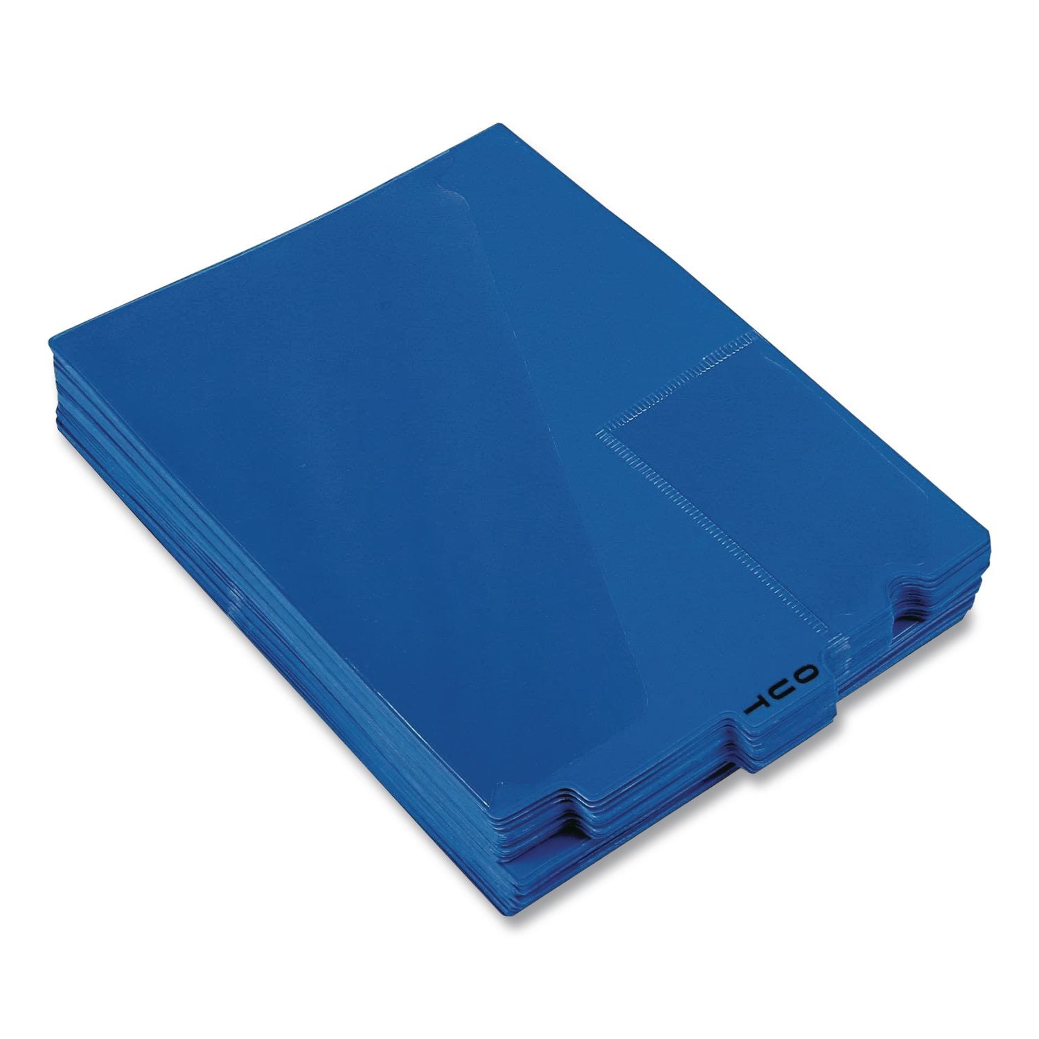End Tab Poly Out Guides, Two-Pocket Style, 1/3-Cut End Tab, Out, 8.5 x 11, Blue, 50/Box