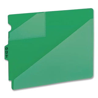 End Tab Poly Out Guides, Two-Pocket Style, 1/3-Cut End Tab, Out, 8.5 x 11, Green, 50/Box