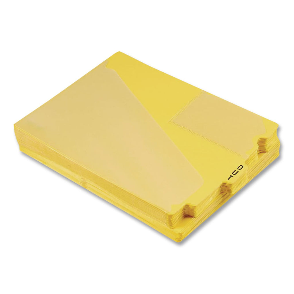 End Tab Poly Out Guides, Two-Pocket Style, 1/3-Cut End Tab, Out, 8.5 x 11, Yellow, 50/Box