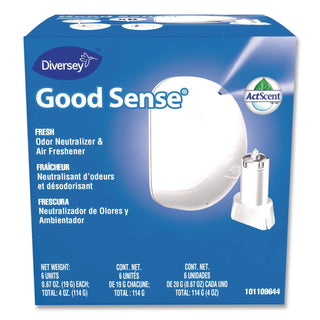 Good Sense Automatic Spray System, Fresh Scent, Yellow, 0.67 oz Cartridge, 12/Carton