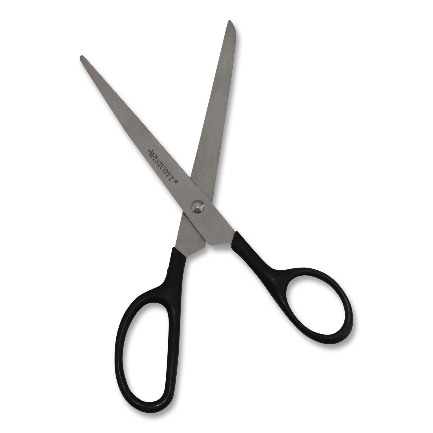 Straight Contract Scissors, 8" Long, 3" Cut Length, Black Straight Handle