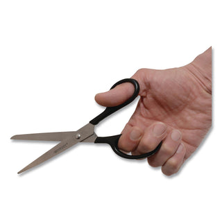 Straight Contract Scissors, 8" Long, 3" Cut Length, Black Straight Handle
