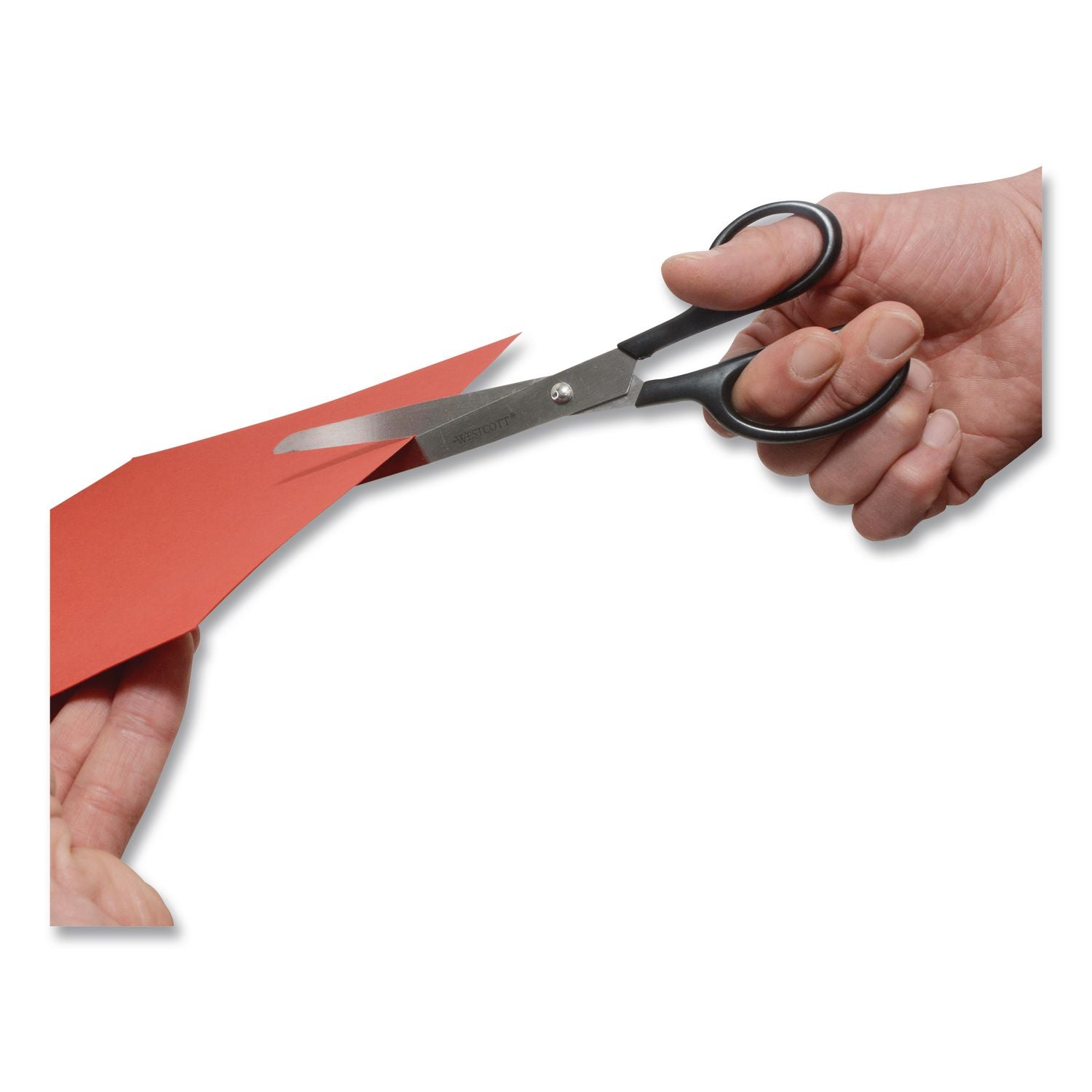 Straight Contract Scissors, 8" Long, 3" Cut Length, Black Straight Handle