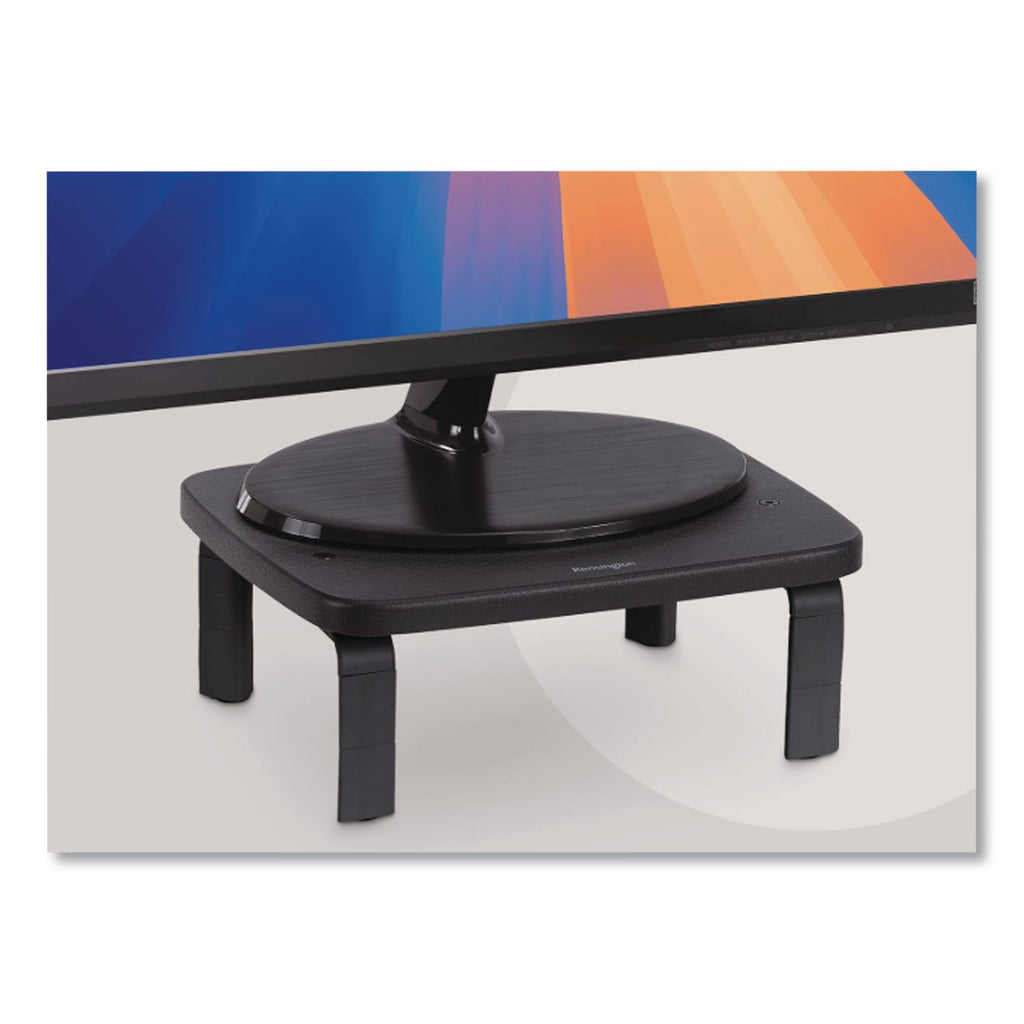 SmartFit Monitor Stands, 12.25" x 2.25" x 1.75" to 4.75", Black, Supports 40 lbs