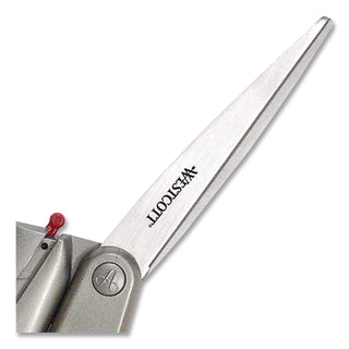 E-Z Open Box Opener Stainless Steel Shears, 8" Long, 3.25" Cut Length, Gray Offset Handle