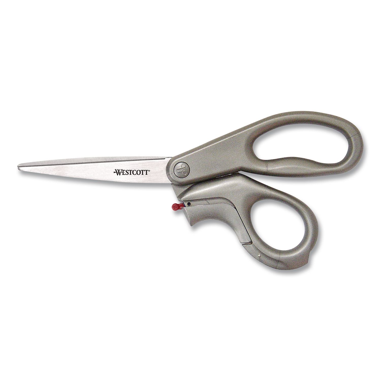 E-Z Open Box Opener Stainless Steel Shears, 8" Long, 3.25" Cut Length, Gray Offset Handle