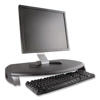 CRT/LCD Stand with Keyboard Storage, 23" x 13.25" x 3", Black, Supports 80 lbs