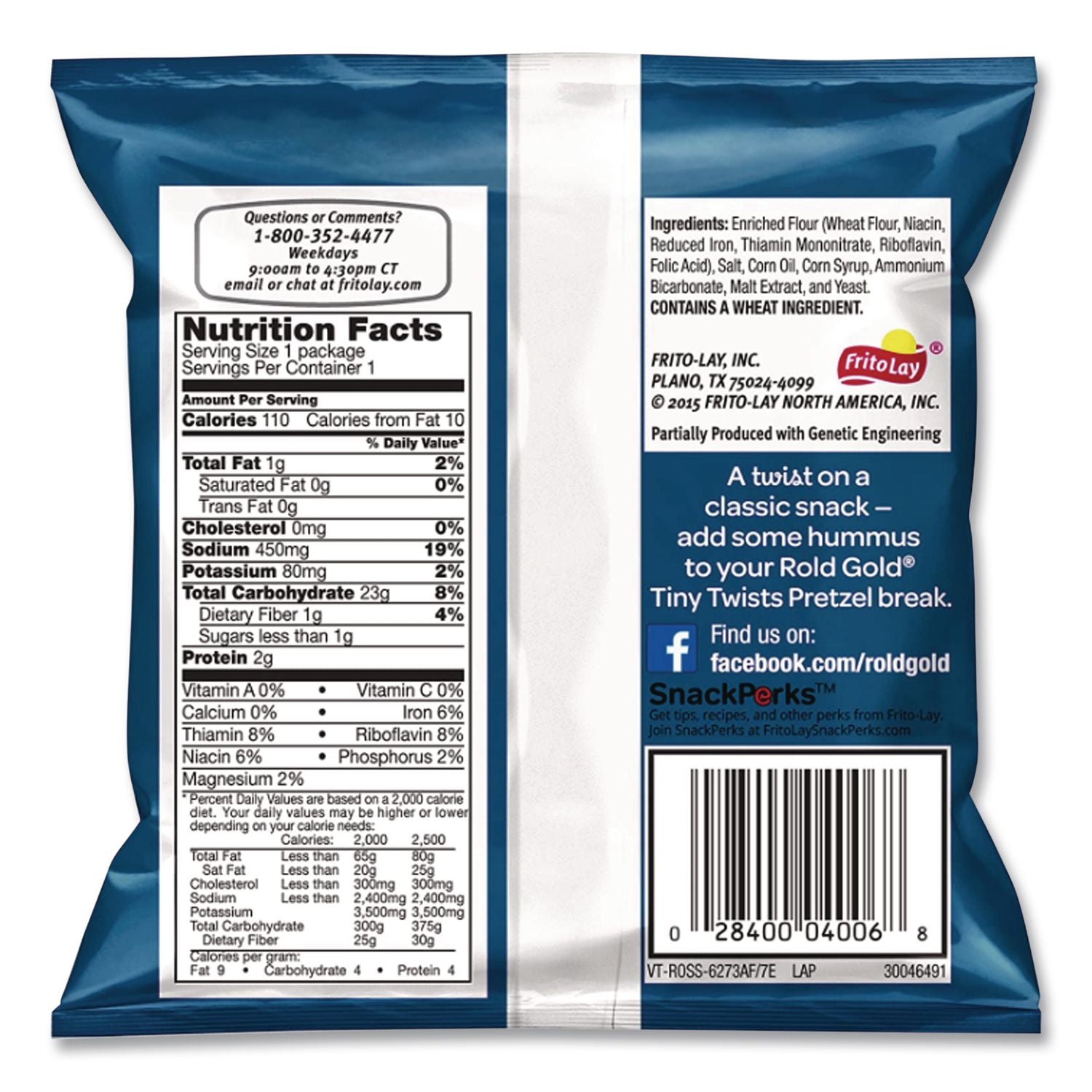 Tiny Twists Pretzels, 1 oz Bag, 88/Carton