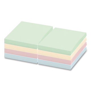 Self-Stick Notes, 3" x 3", Assorted Pastel Colors, 100 Sheets/Pad, 12 Pads/Pack