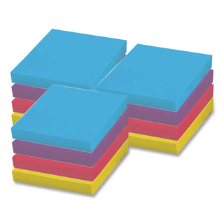 Self-Stick Pop-up Notes, 3" x 3", Assorted Bright Colors, 100 Sheets/Pad, 12 Pads/Pack