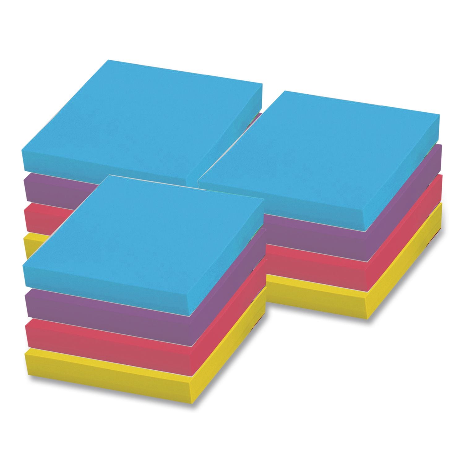 Self-Stick Pop-up Notes, 3" x 3", Assorted Bright Colors, 100 Sheets/Pad, 12 Pads/Pack