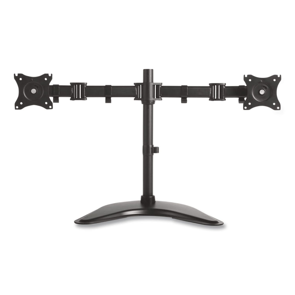 Dual Monitor Articulating Desktop Stand, For 13" to 27" Monitors, 32" x 13" x 17.5", Black, Supports 18 lb