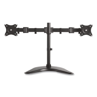 Dual Monitor Articulating Desktop Stand, For 13" to 27" Monitors, 32" x 13" x 17.5", Black, Supports 18 lb