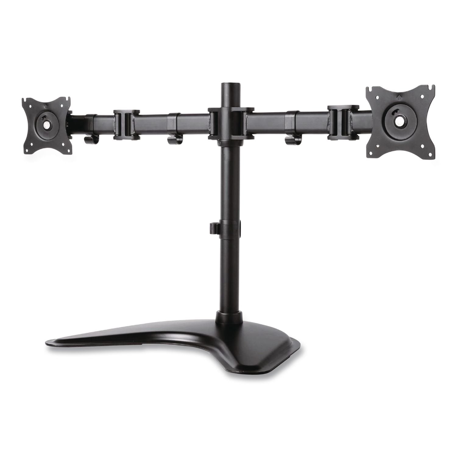 Dual Monitor Articulating Desktop Stand, For 13" to 27" Monitors, 32" x 13" x 17.5", Black, Supports 18 lb