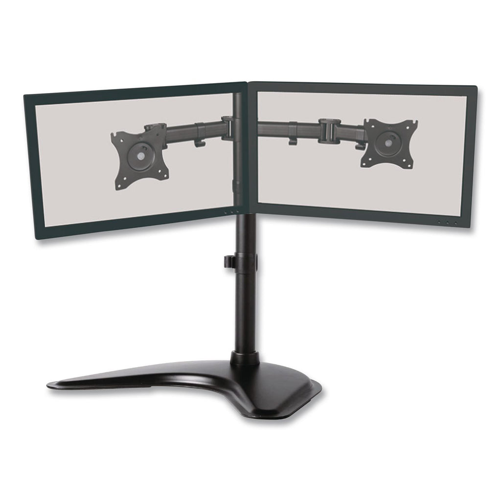 Dual Monitor Articulating Desktop Stand, For 13" to 27" Monitors, 32" x 13" x 17.5", Black, Supports 18 lb