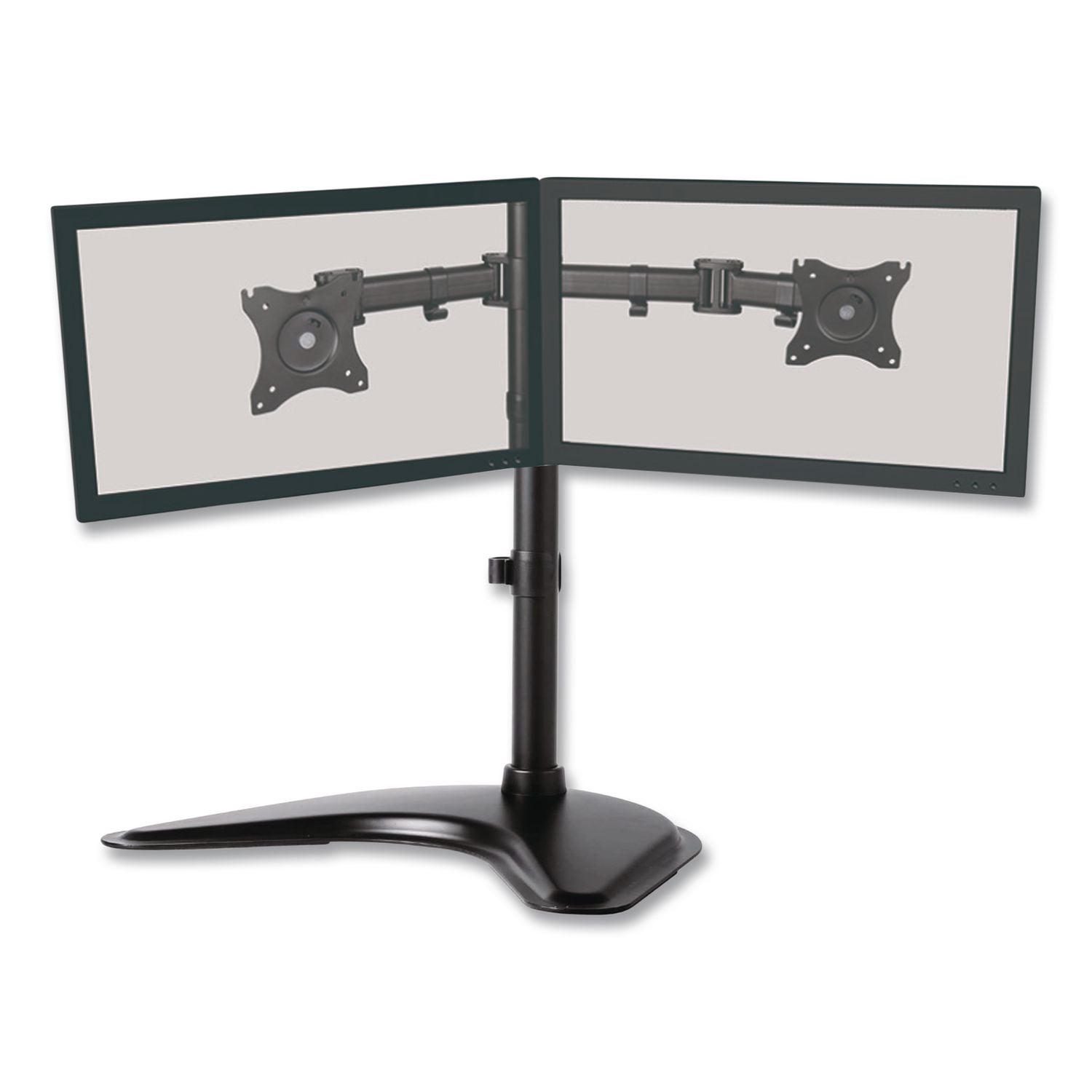 Dual Monitor Articulating Desktop Stand, For 13" to 27" Monitors, 32" x 13" x 17.5", Black, Supports 18 lb