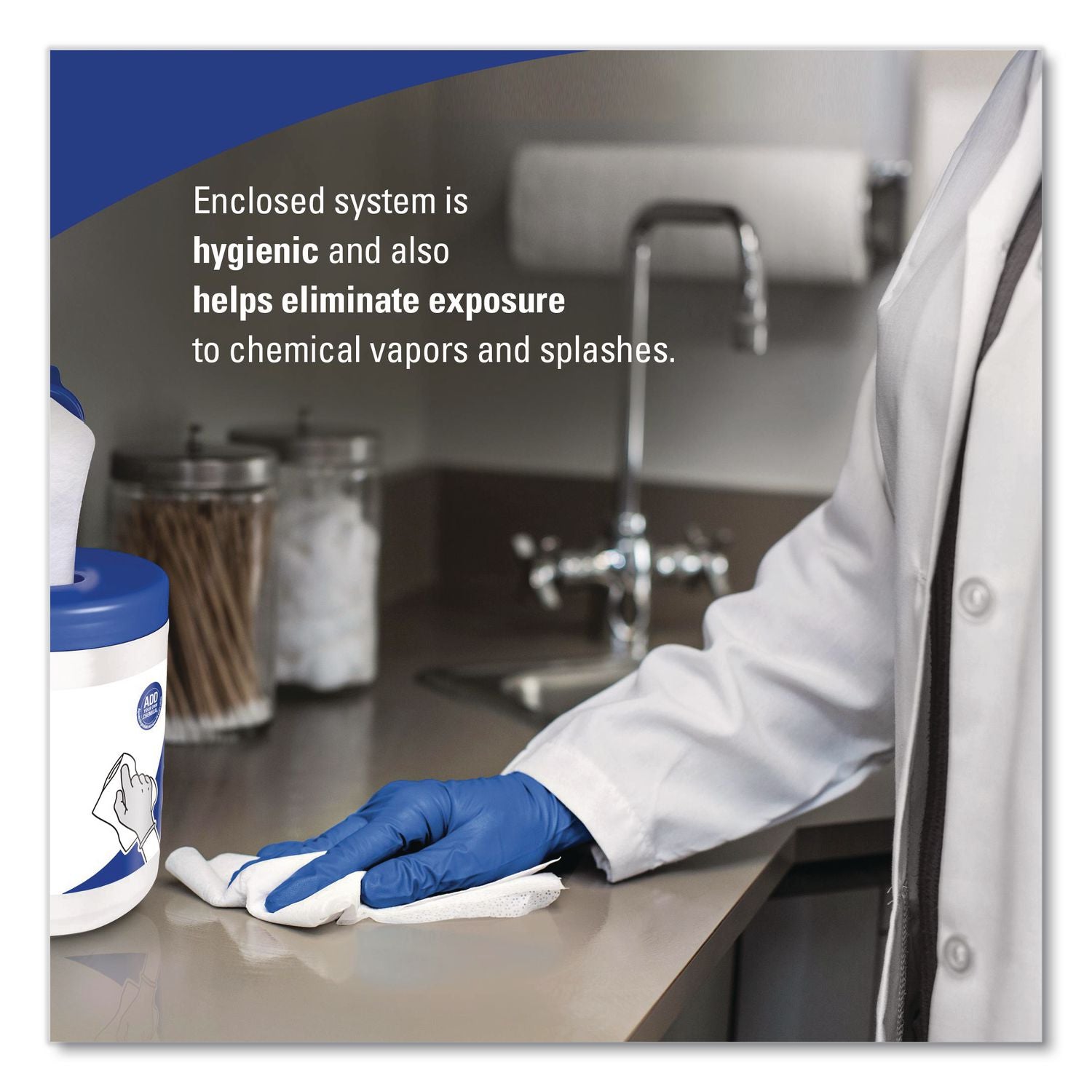 WetTask System Prep Wipers for Bleach/Disinfectants/Sanitizers Hygienic Enclosed System Refills, w/Canister, 55/Rl,12 Roll/Ct