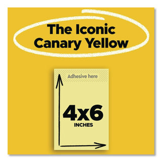 Original Pads in Canary Yellow, 4" x 6", 100 Sheets/Pad, 12 Pads/Pack