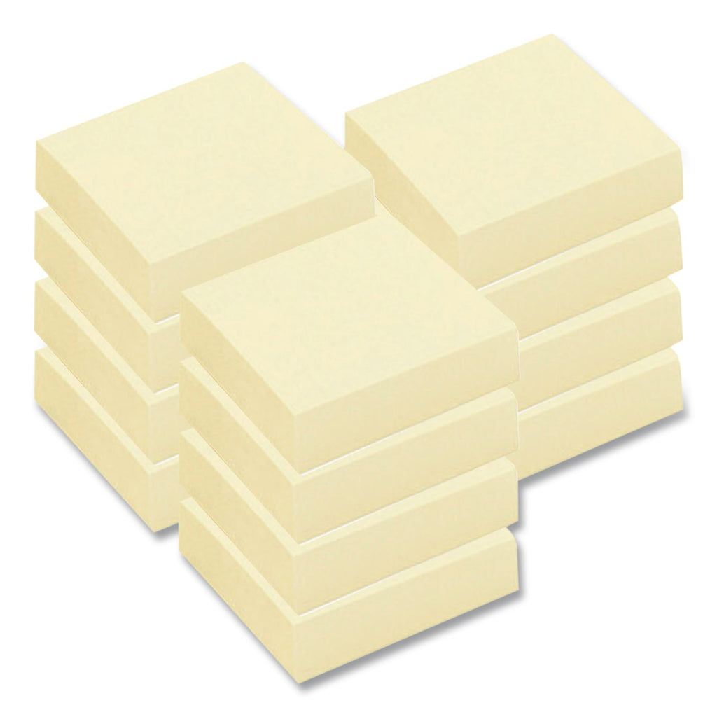 Self-Stick Notes, 3" x 3", Yellow, 100 Sheets/Pad, 12 Pads/Pack