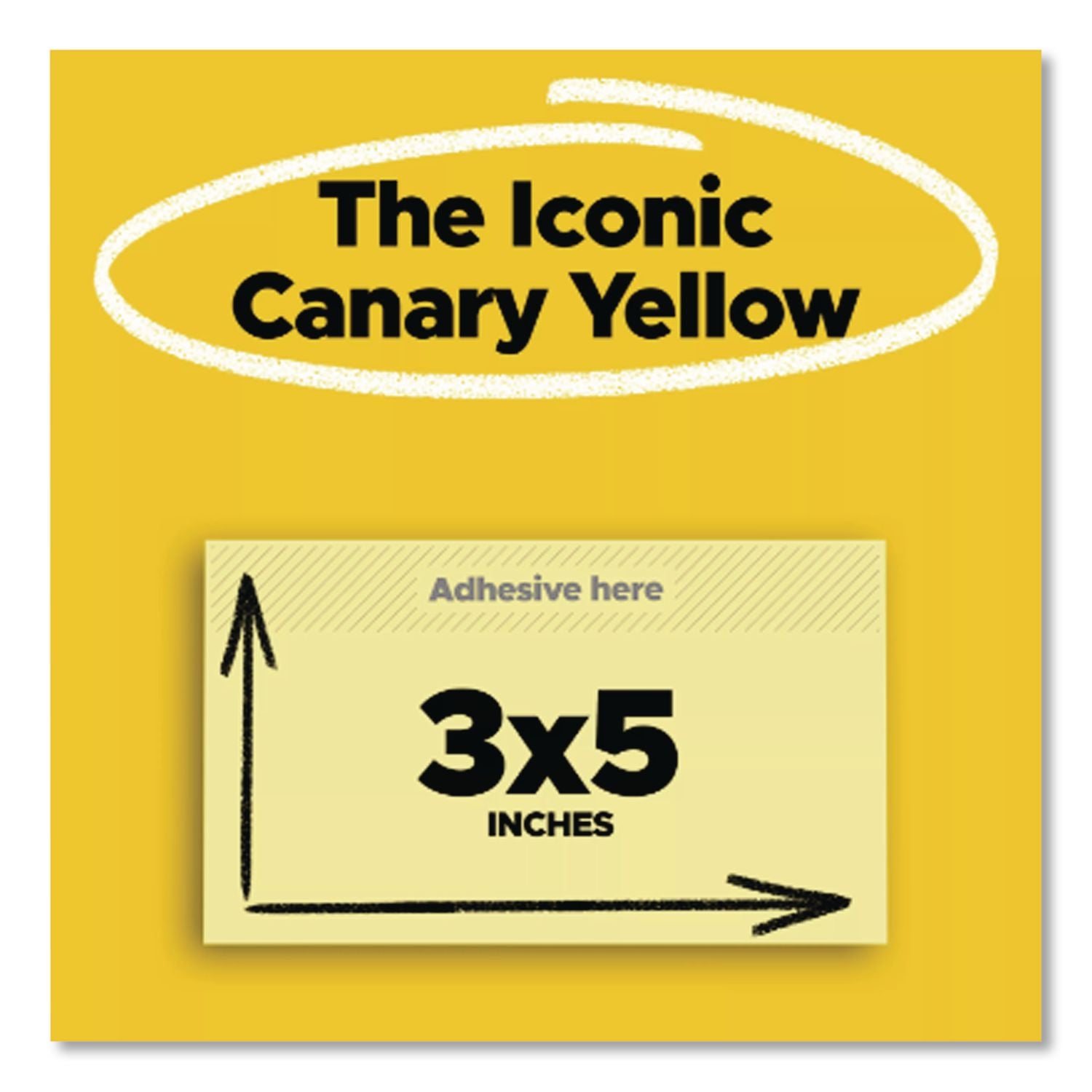 Original Pads in Canary Yellow, Value Pack, 3" x 5", 100 Sheets/Pad, 24 Pads/Pack