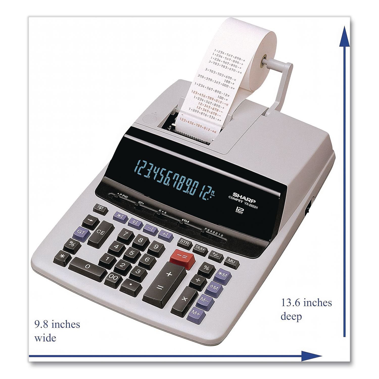 VX2652H Two-Color Printing Calculator, Black/Red Print, 4.8 Lines/Sec