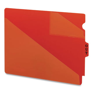 Poly Out Guide, Two-Pocket Style, 1/5-Cut Top Tab, Out, 8.5 x 11, Red, 50/Box