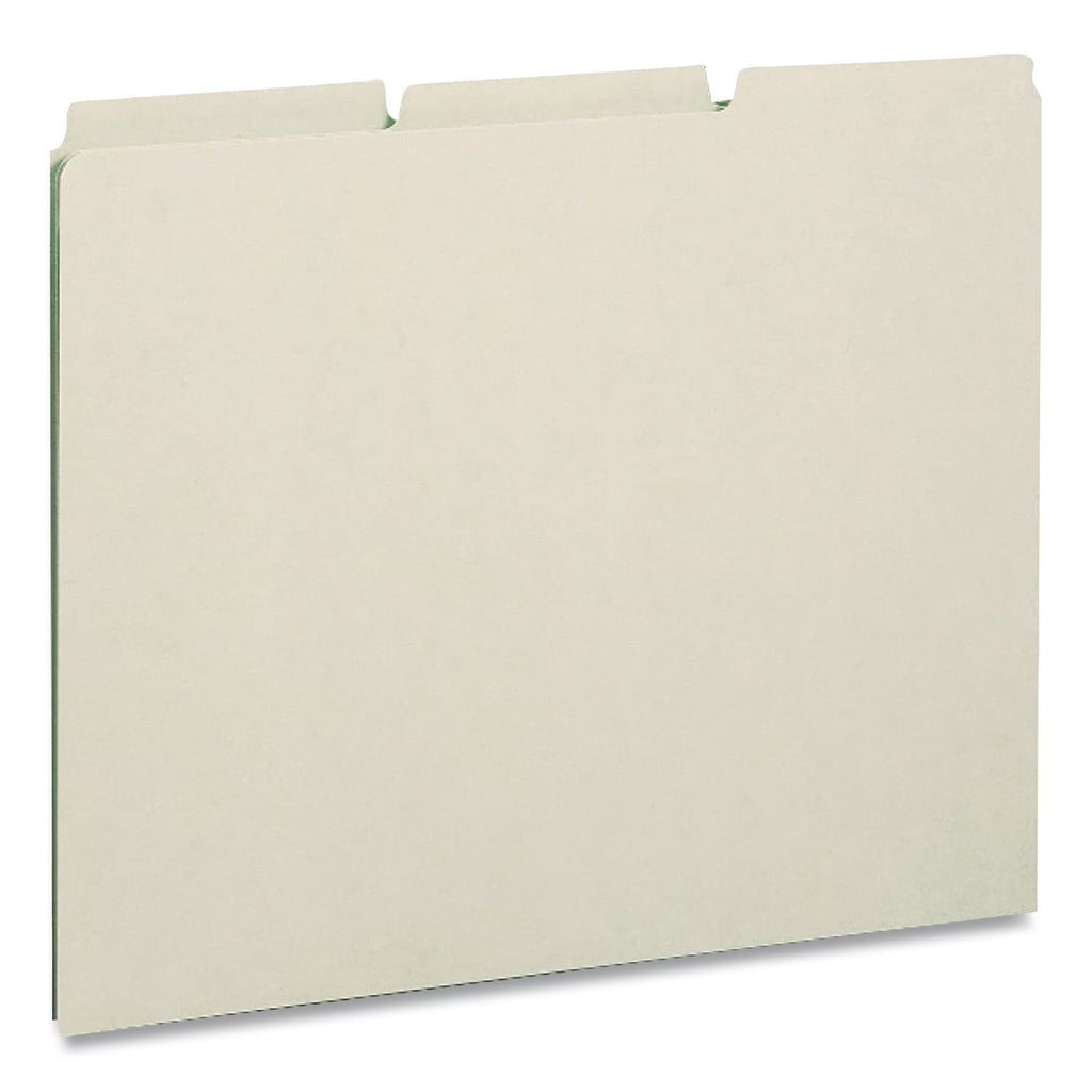 Recycled Blank Top Tab File Guides, 1/3-Cut Top Tab, Blank, 8.5 x 14, Green, 50/Box