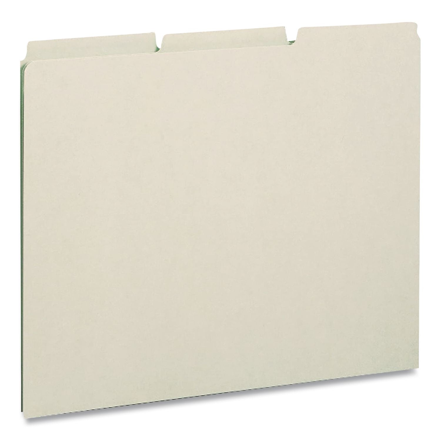 Recycled Blank Top Tab File Guides, 1/3-Cut Top Tab, Blank, 8.5 x 14, Green, 50/Box