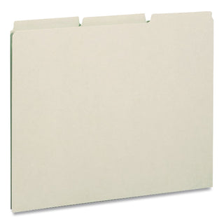 Recycled Blank Top Tab File Guides, 1/3-Cut Top Tab, Blank, 8.5 x 14, Green, 50/Box