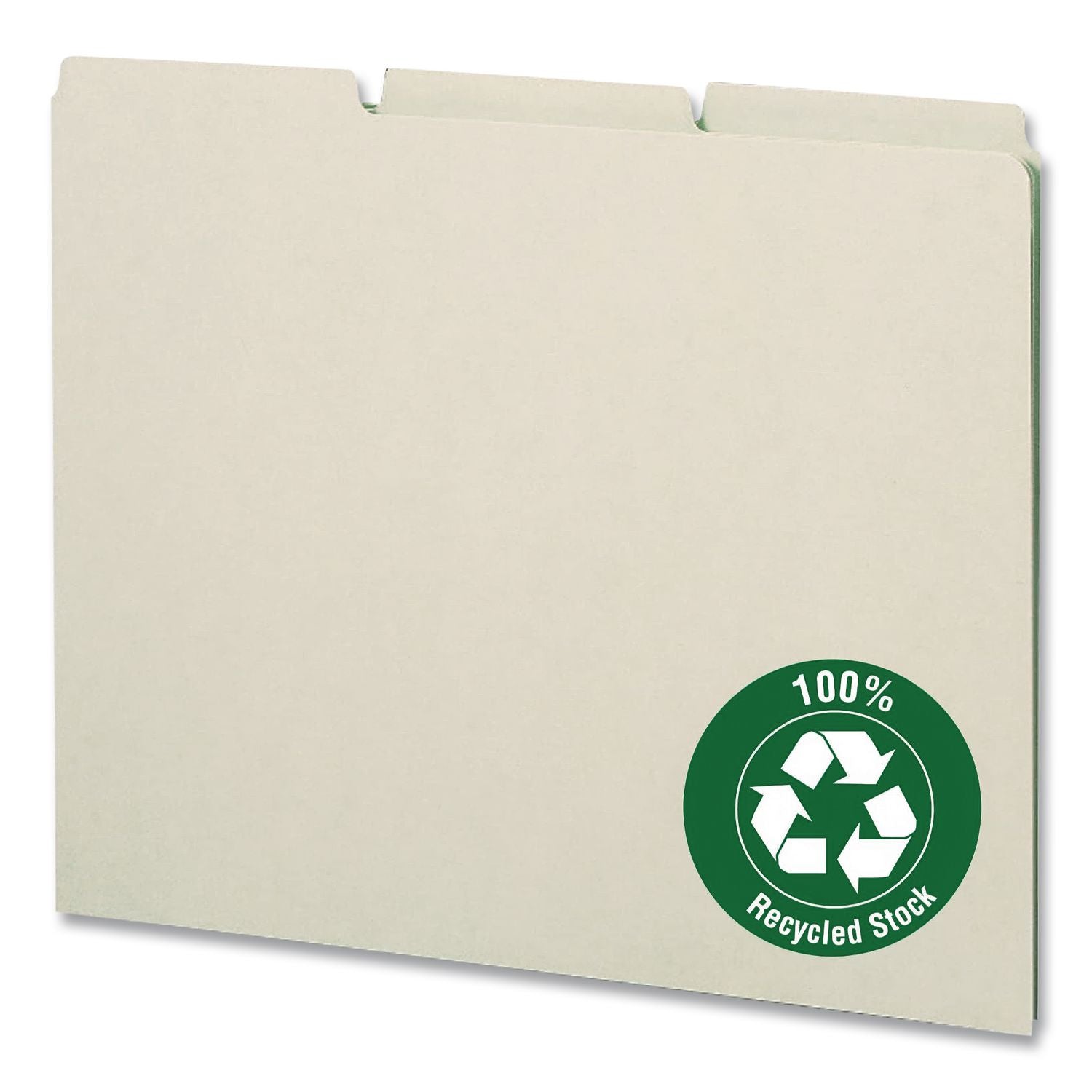 Recycled Blank Top Tab File Guides, 1/3-Cut Top Tab, Blank, 8.5 x 14, Green, 50/Box