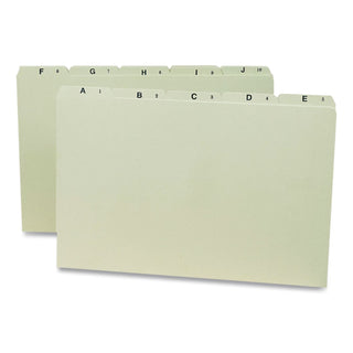 Alphabetic Top Tab Indexed File Guide Set, 1/5-Cut Top Tab, A to Z, 8.5 x 14, Green, 25/Set
