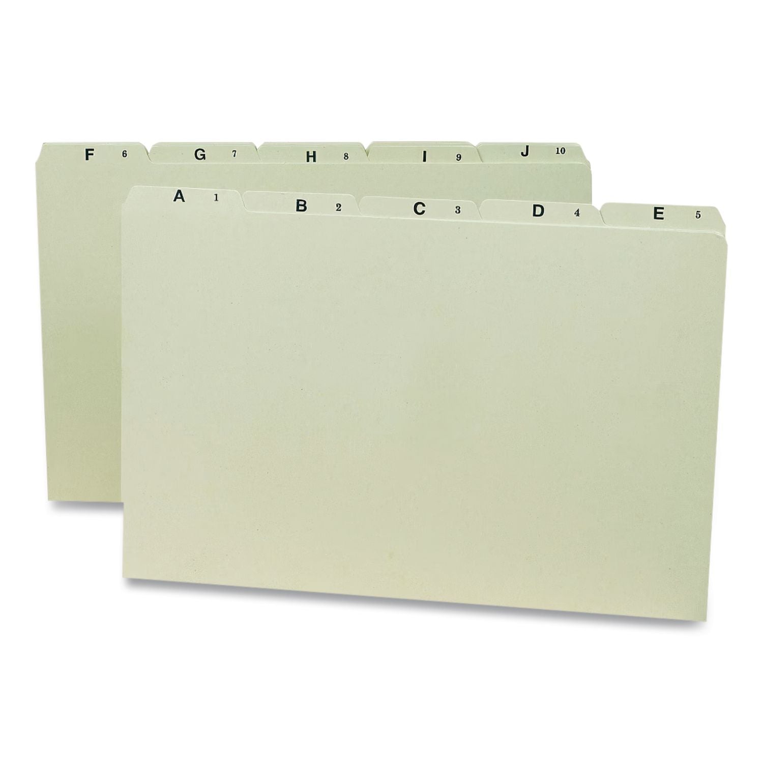 Alphabetic Top Tab Indexed File Guide Set, 1/5-Cut Top Tab, A to Z, 8.5 x 14, Green, 25/Set