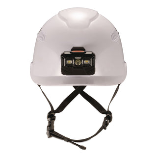 Class C Safety Helmet with LED Light and Adjustable Venting, 6-Point Rachet Suspension, White, Ships in 1-3 Business Days
