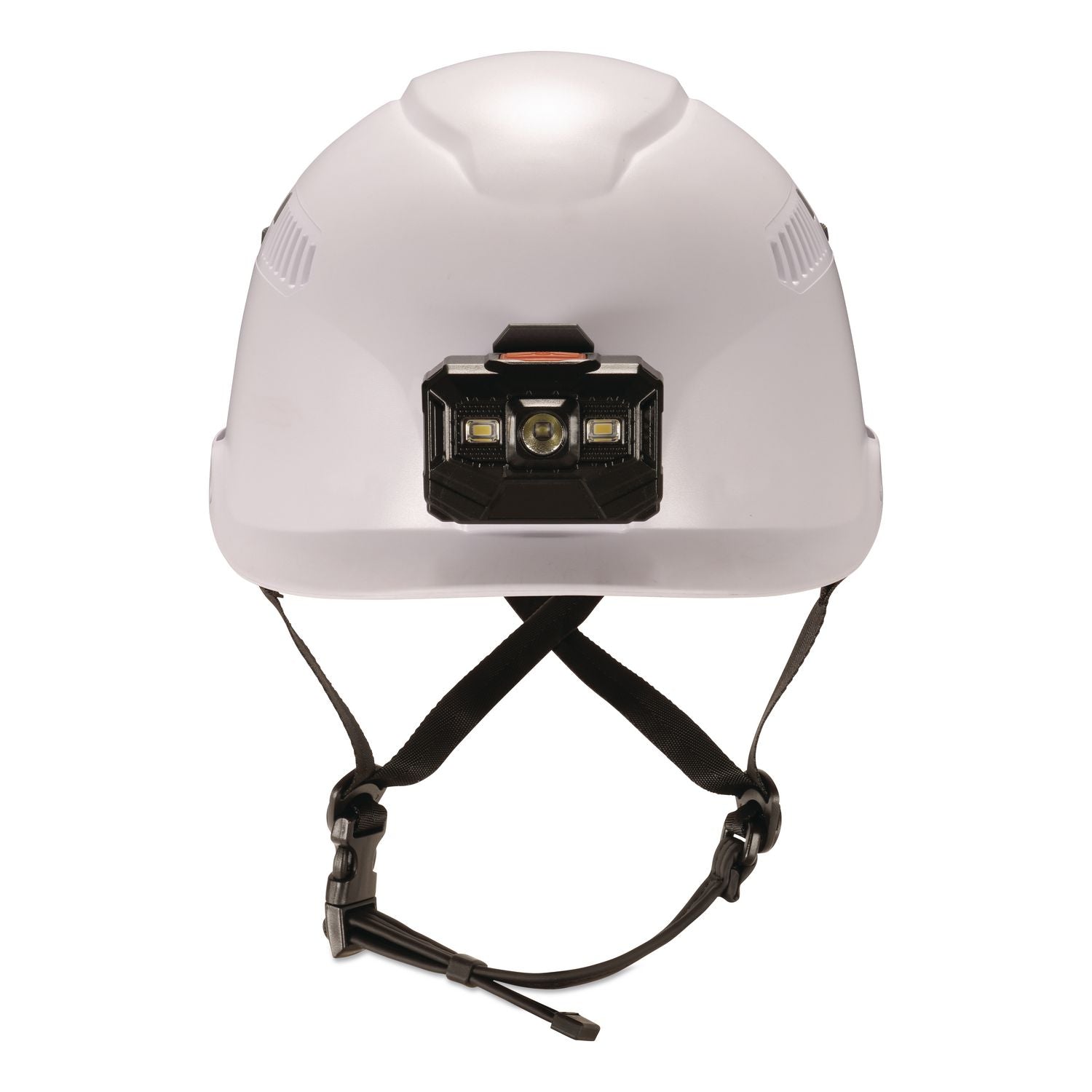 Class C Safety Helmet with LED Light and Adjustable Venting, 6-Point Rachet Suspension, White, Ships in 1-3 Business Days