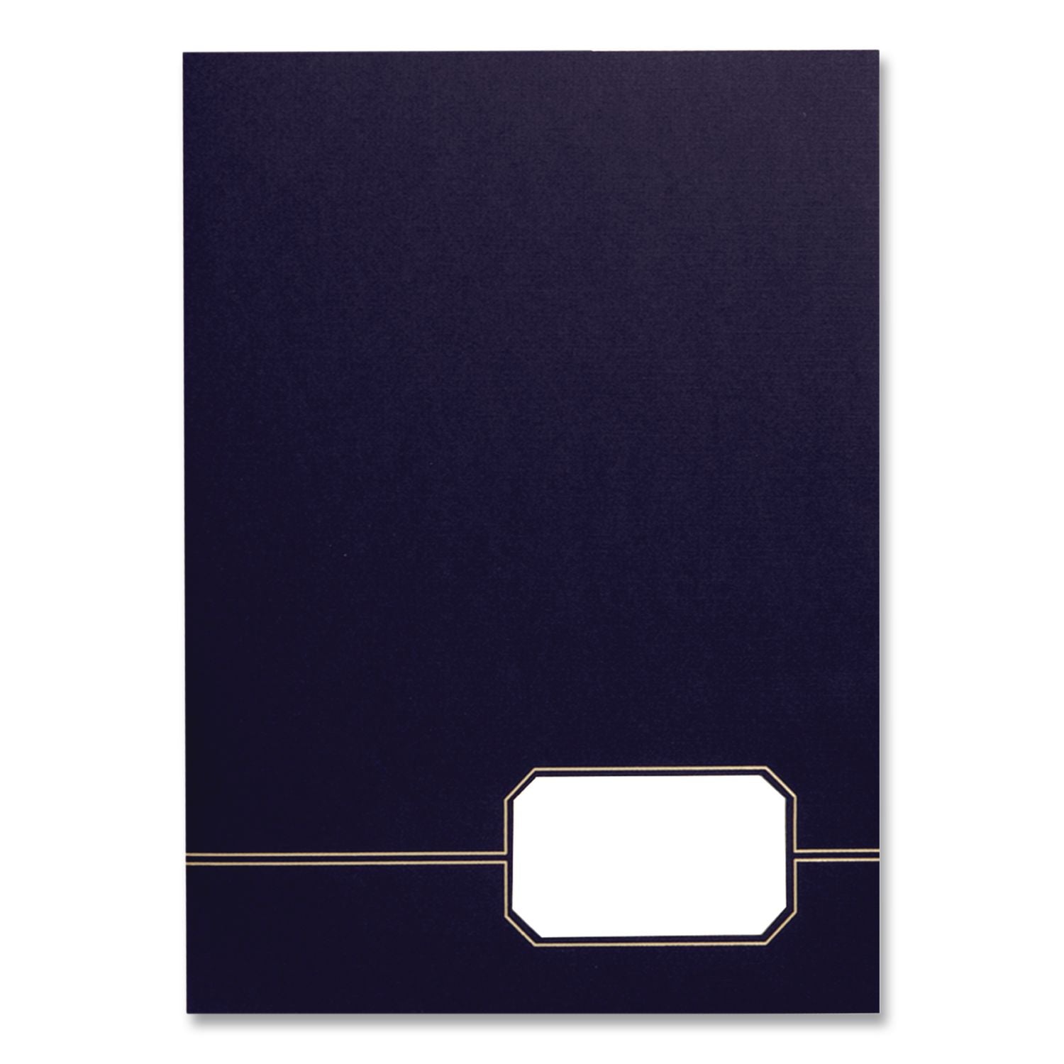 Monogram Series Business Portfolio, Cover Stock, 0.5" Capacity, 11 x 8.5, Blue with Embossed Gold Foil Accents, 4/Pack