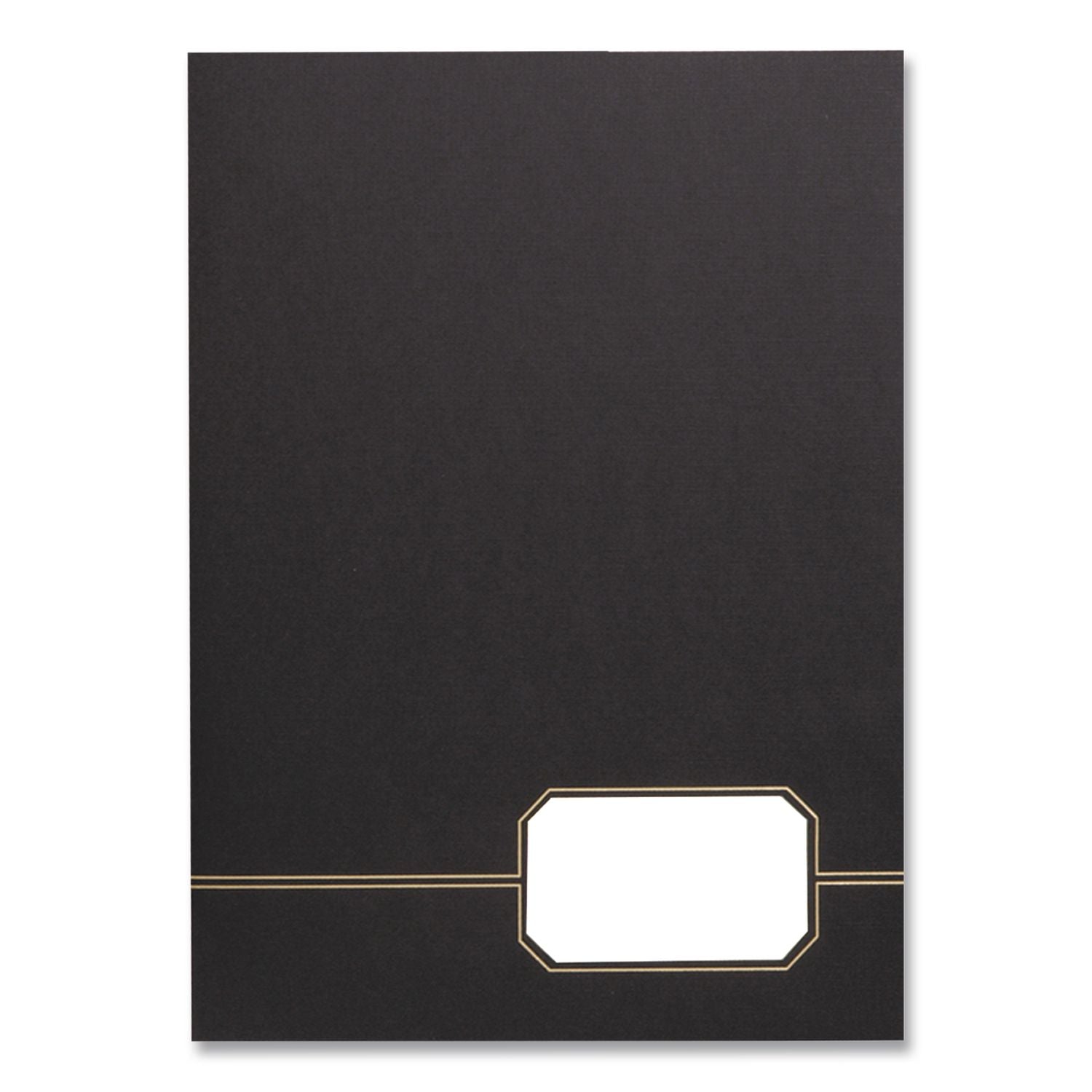 Monogram Series Business Portfolio, Premium Cover Stock, 0.5" Capacity, 11 x 8.5, Black w/Embossed Gold Foil Accents, 4/Pack