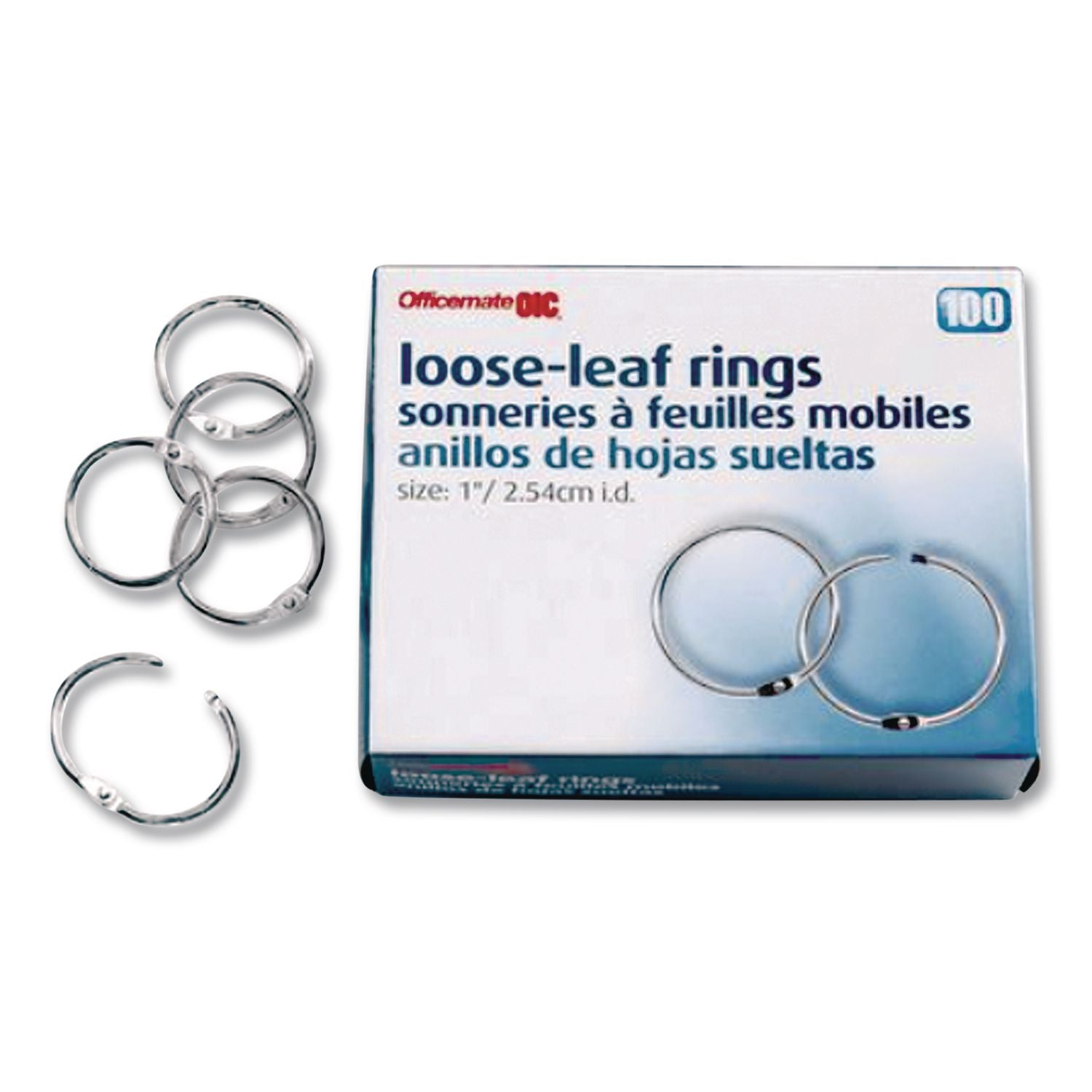 Book Rings, 1" Diameter, 100/Box