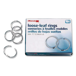 Book Rings, 1" Diameter, 100/Box