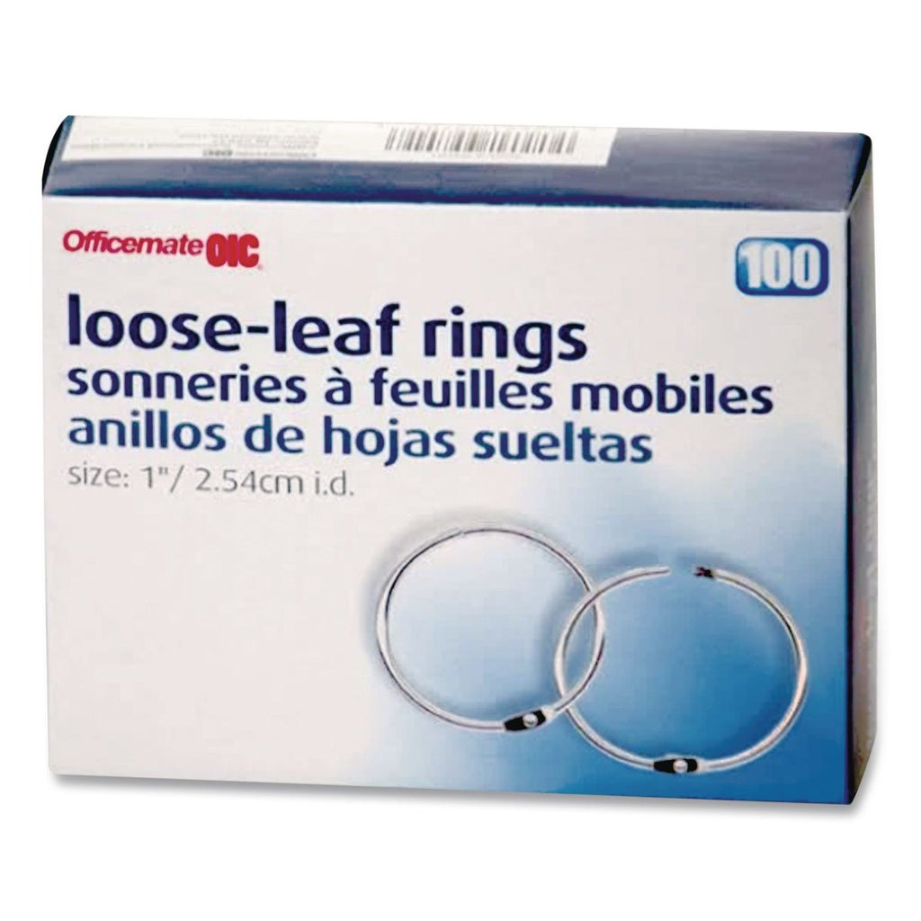 Book Rings, 1" Diameter, 100/Box