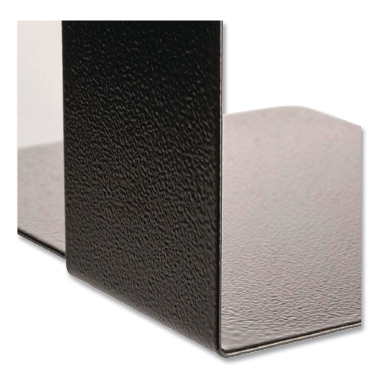 Heavy Duty Bookends, Nonskid, 8 x 8 x 10, Steel, Black, 1 Pair