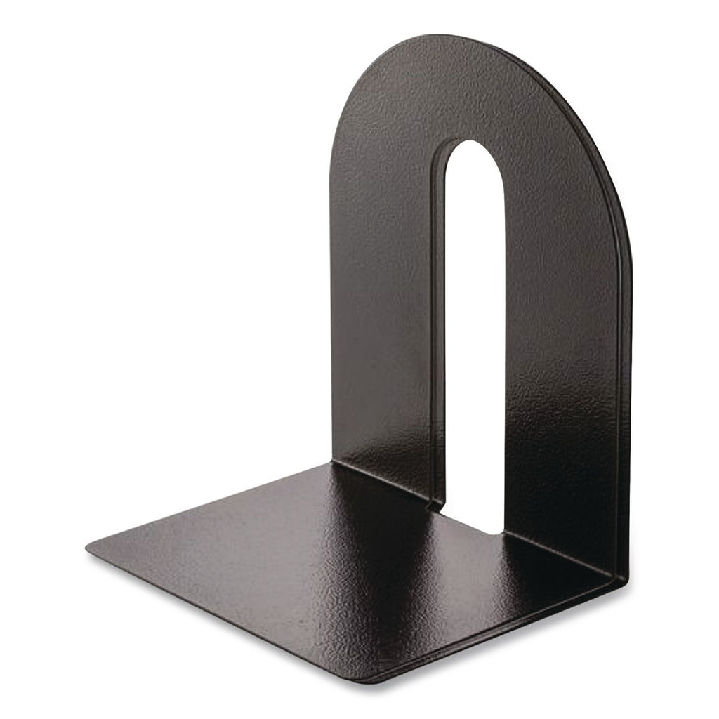 Heavy Duty Bookends, Nonskid, 8 x 8 x 10, Steel, Black, 1 Pair