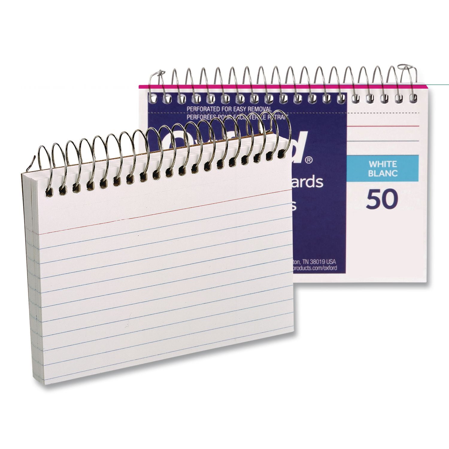 Spiral Index Cards, Ruled, 3 x 5, White, 50/Pack