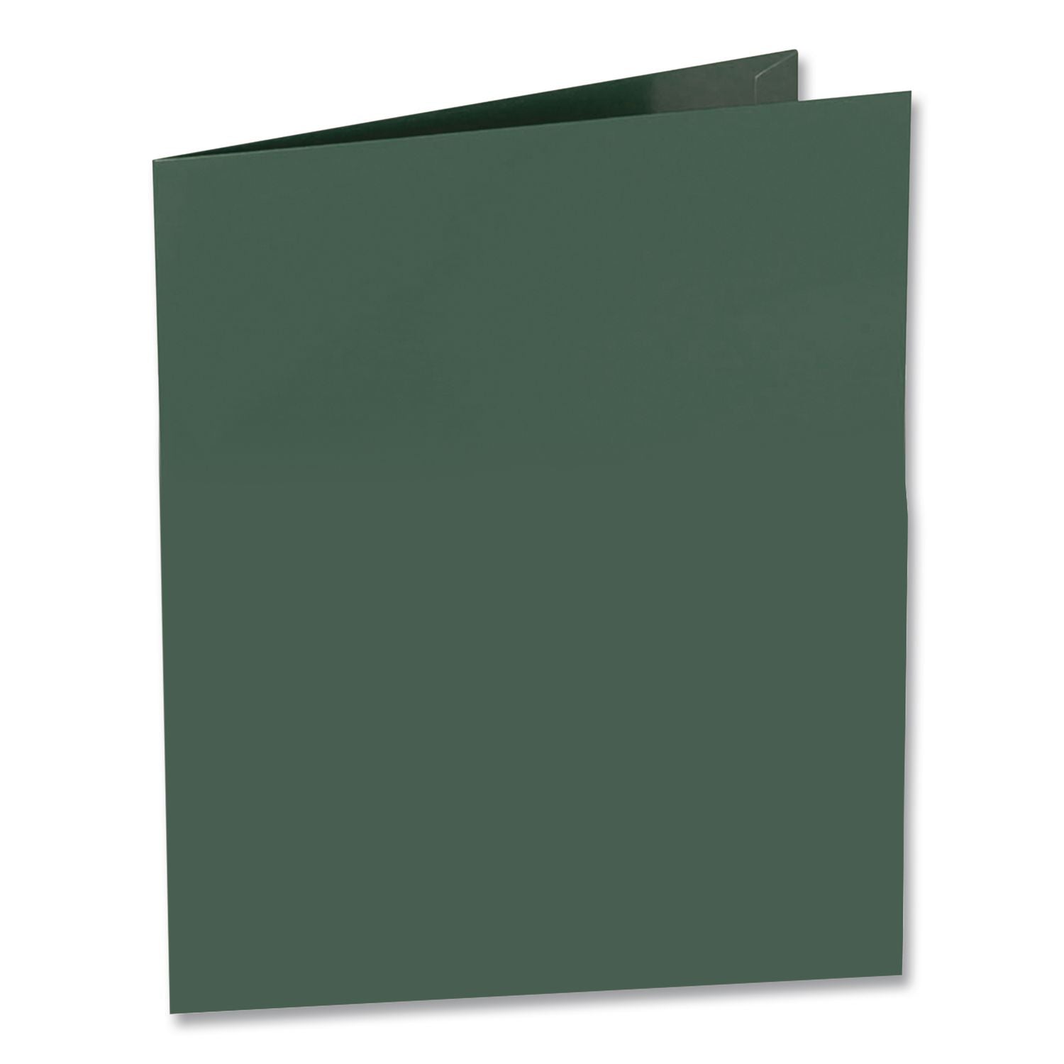 Two-Pocket Laminated Folder, 100-Sheet Capacity, 11 x 8.5, Metallic Teal, 25/Box