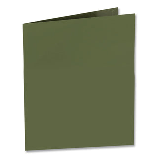 Two-Pocket Laminated Folder, 100-Sheet Capacity, 11 x 8.5, Metallic Green, 25/Box
