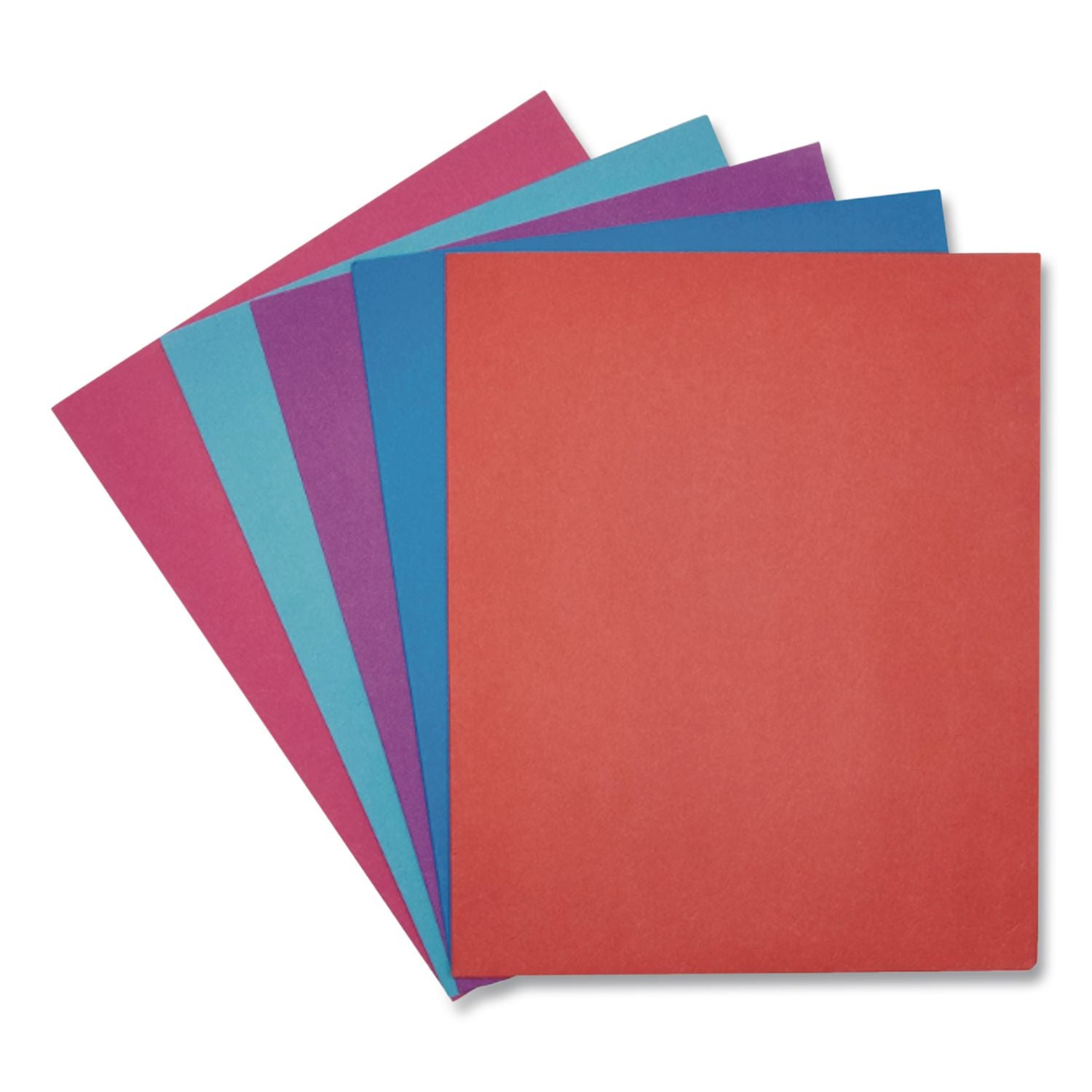 Twisted Twin Textured Pocket Folders, 100-Sheet Capacity, 11 x 8.5, Assorted Solid Colors, 10/Pack