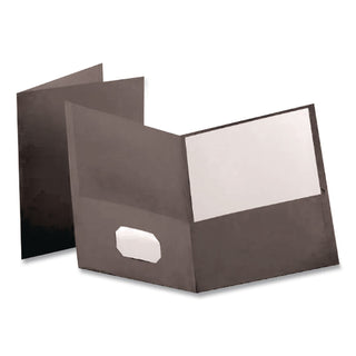 Linen Finish Twin Pocket Folders, 100-Sheet Capacity, 11 x 8.5, Light Gray, 25/Box