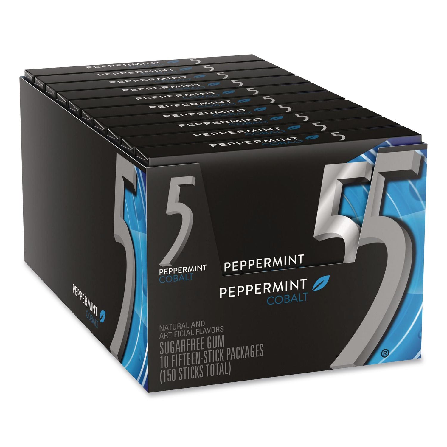 5 Gum Cobalt 5 Peppermint Sugar-free Gum - Peppermint - Individually Wrapped - 10 / Box