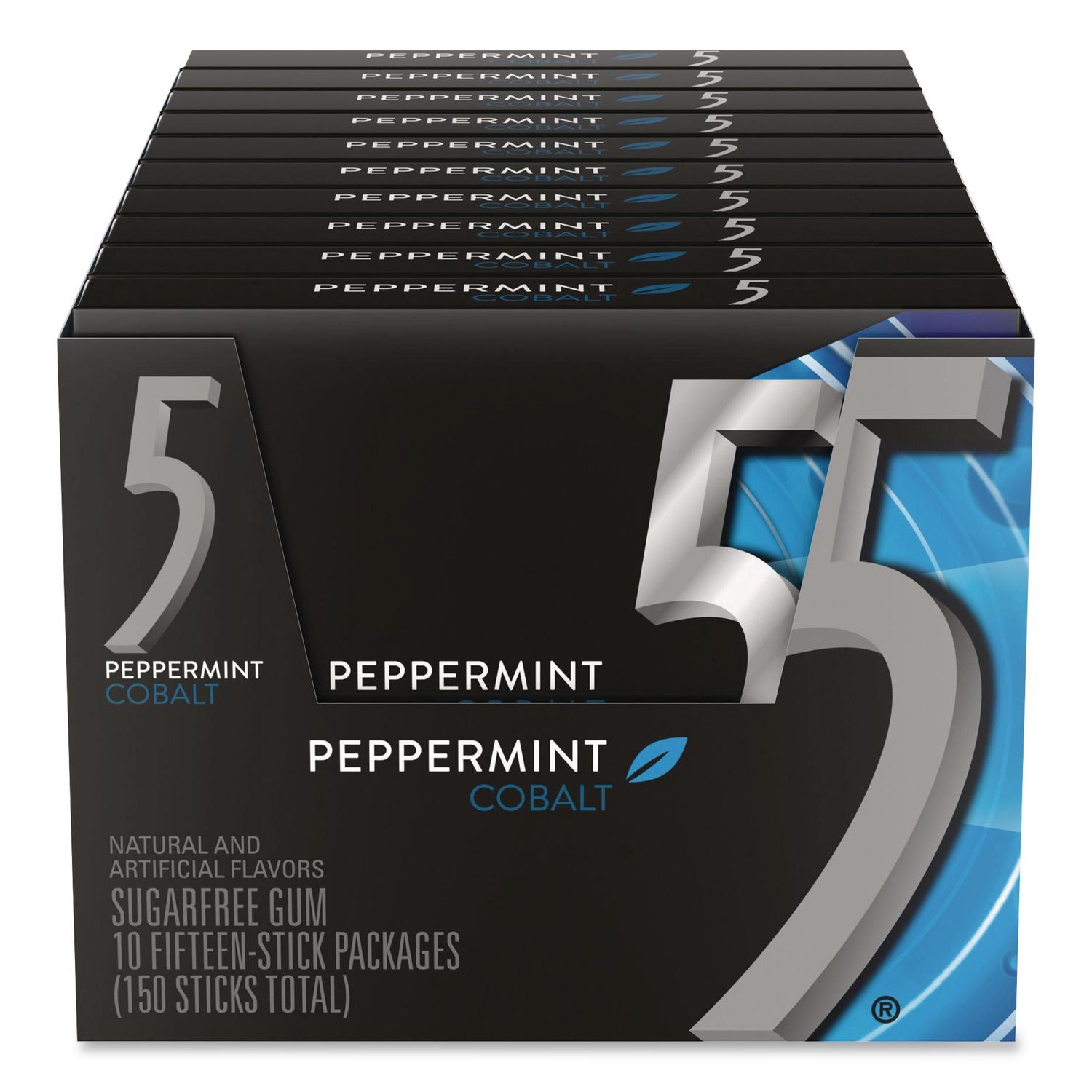 5 Gum Cobalt 5 Peppermint Sugar-free Gum - Peppermint - Individually Wrapped - 10 / Box